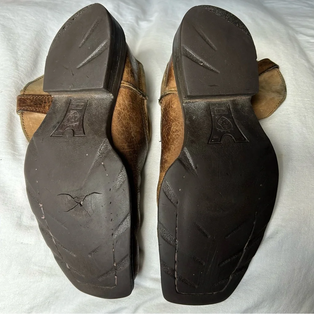 Men’s Brown Ariat Rambler Western Leather Boots Size 10 |A4